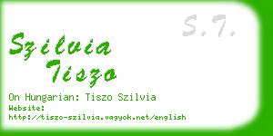 szilvia tiszo business card